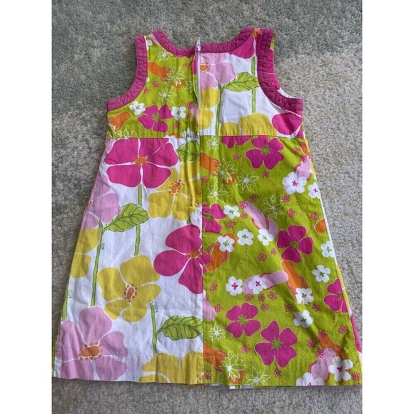 Vintage Lilly Pulitzer Girls Pink Green Floral Daisy Classic Dress Size 6 - Picture 5 of 6